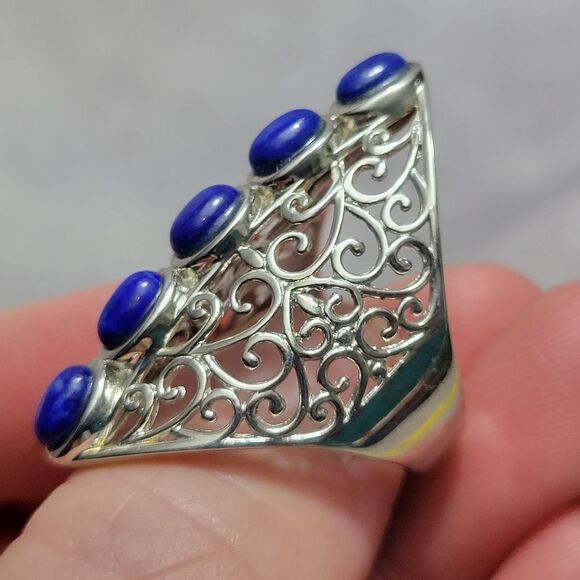 Karis Lapis Lazuli Openwork Ring - Picture 3 of 14